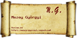 Mezey Györgyi névjegykártya